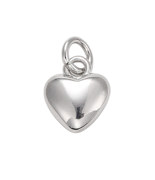 Silver Puff Heart Charm