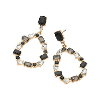 Stone Cluster Teardrop Earrings