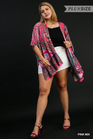 Mixed Print Kimono