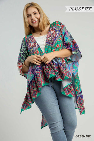 Mixed Print Kimono