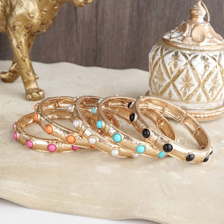 Slim Cabochon Eternity Bangle
