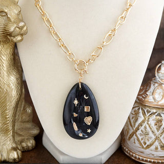 Acrylic Teardrop Charm Necklace