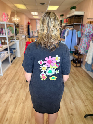 Floral Print Washed Tunic Dress