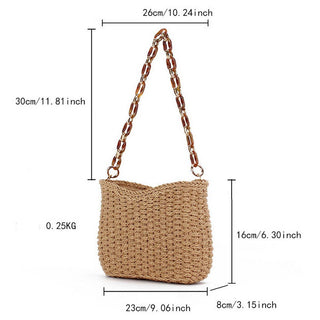 Solid Color Straw Bag