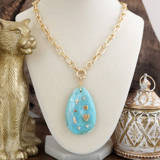 Acrylic Teardrop Charm Necklace