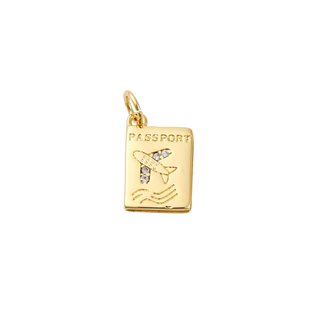 Gold First Class Passport Charm