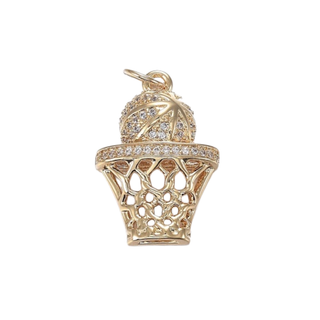Gold Basketball Charm