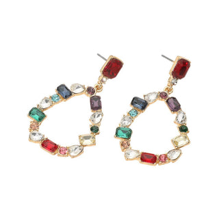 Stone Cluster Teardrop Earrings