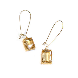 Midi Rectangle Glass Bead Dangle Earrings