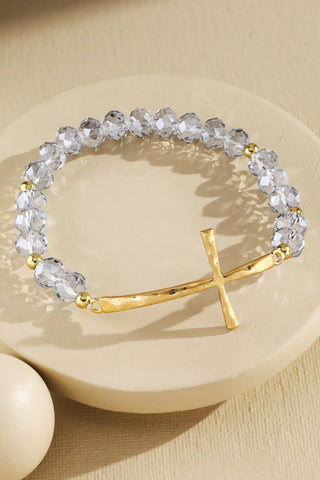 Beaded Cross Stretch Bracelet