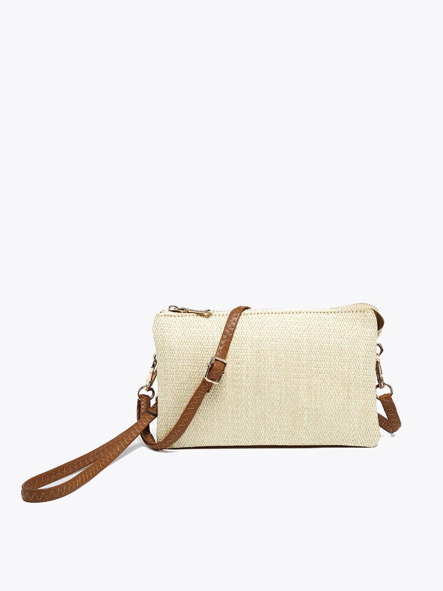Riley Micro Straw 3 Compartment Crossbody/Wristlet