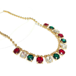 Crystal Glass Bead Dangle Necklace