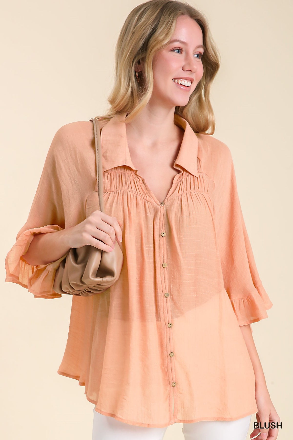 Sheer Bell Sleeve Top
