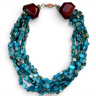 Chunky Turquoise Beaded Collar Necklace