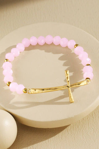 Beaded Cross Stretch Bracelet