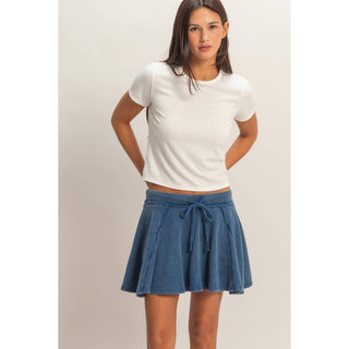 Acid Washed Flowy Skort