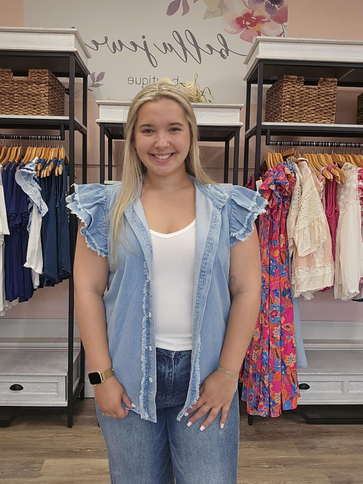 Beau Blue Denim Top