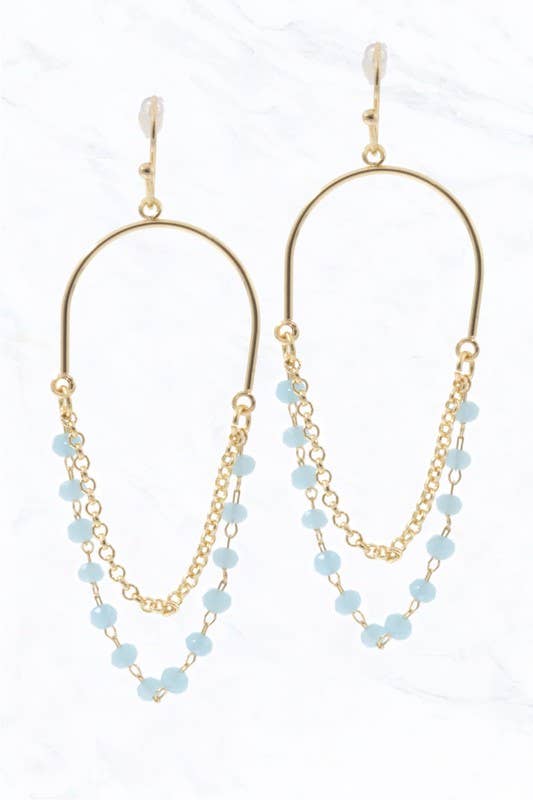 Chain Hoop Beads Earrings