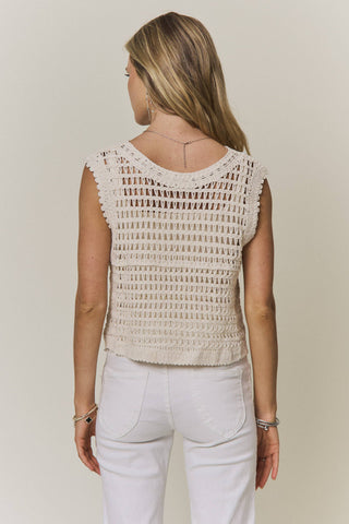Floral Butterfly Crochet Vest Top