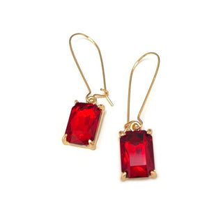 Midi Rectangle Glass Bead Dangle Earrings