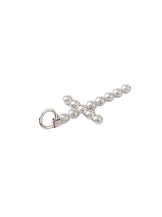 Silver Ball Cross Charm
