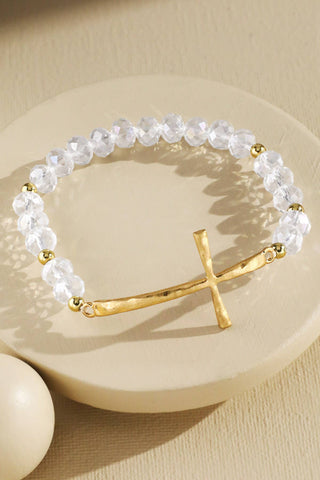 Beaded Cross Stretch Bracelet