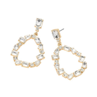 Stone Cluster Teardrop Earrings