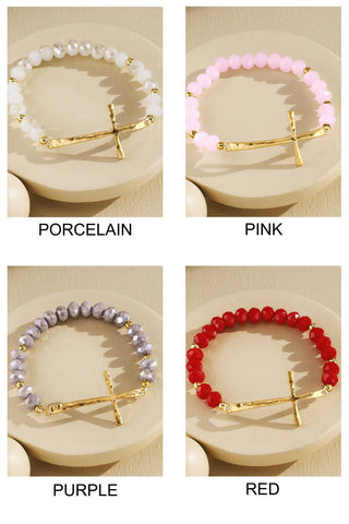 Beaded Cross Stretch Bracelet