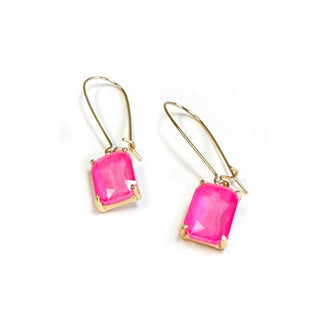 Midi Rectangle Glass Bead Dangle Earrings
