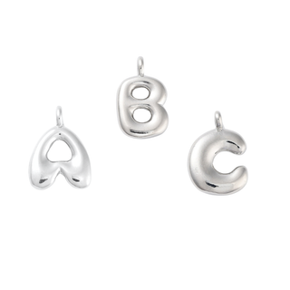 Silver Bubble Letter Charm