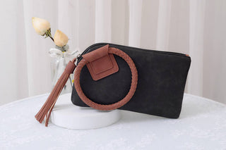 Cuff Handle Tassel Wristlet Clutch