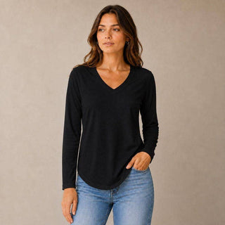 Spandex Long Sleeve V-Neck Tee