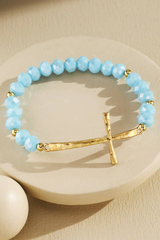 Beaded Cross Stretch Bracelet
