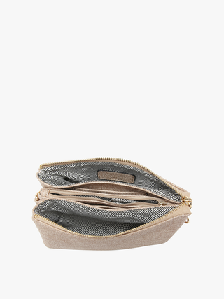 Riley Metallic Snake Print 3 Compartment Crossbody/Wristlet