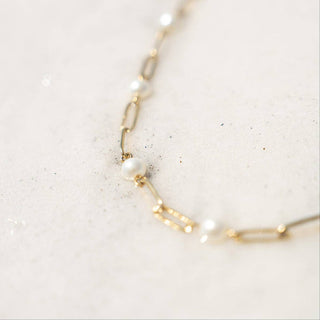 Pearl Paperclip Chain Bracelet