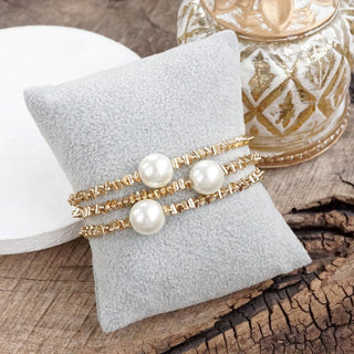Stretchy Bracelets with Pearl