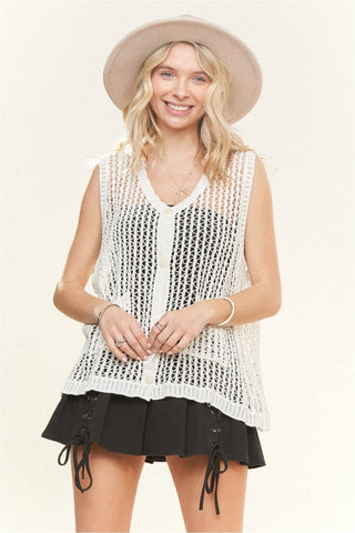 Button Down Crochet Vest
