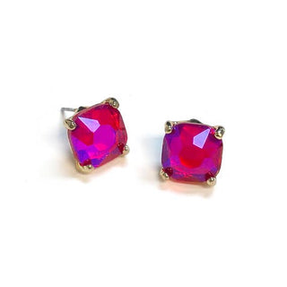 Cushion Cut Crystal Stud Earrings
