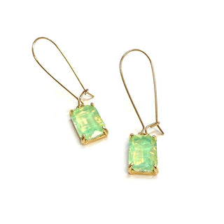 Midi Rectangle Glass Bead Dangle Earrings