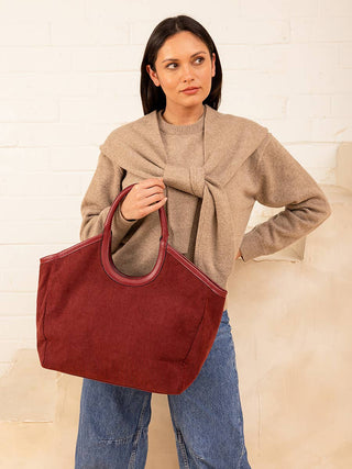 Piper Contrast Corduroy Mini Tote Bag