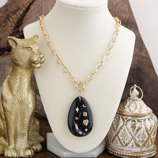Acrylic Teardrop Charm Necklace
