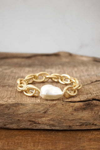 Chunky Chain w/ Pearl Bracelet