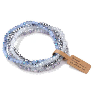 Blue Beaded Stackable Bracelet Set