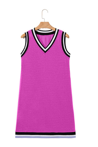 Colorblock  V Neck Active Mini Dress