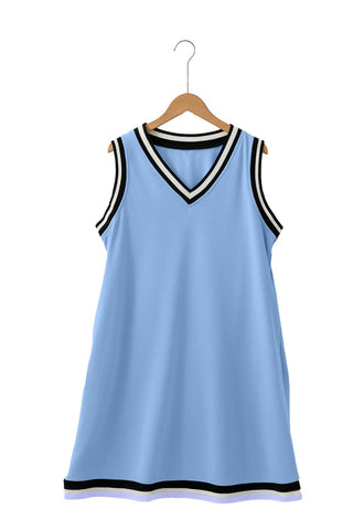 Colorblock  V Neck Active Mini Dress