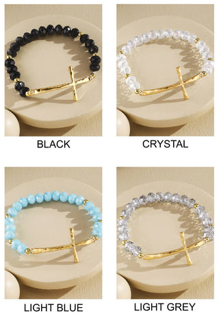 Beaded Cross Stretch Bracelet