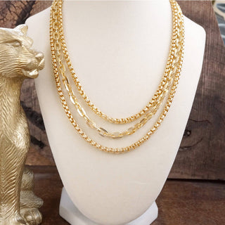 Triple Chain Layered Necklace