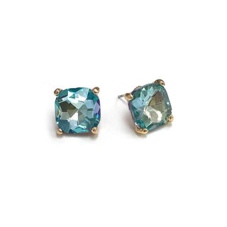 Cushion Cut Crystal Stud Earrings