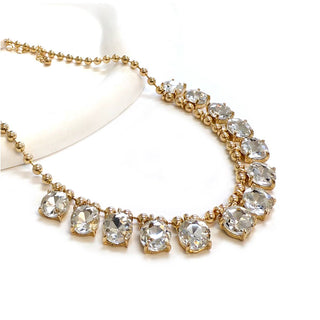 Crystal Glass Bead Dangle Necklace