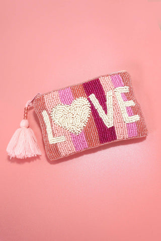 Love Seed Beaded Coin Purse